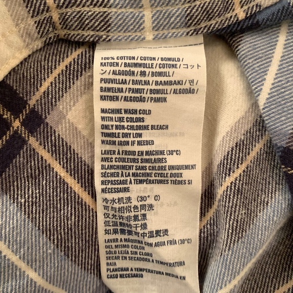 Abercrombie Kids Muscle Plaid Cotton Flannel Button Up Shirt Blue Size XL - Picture 13 of 13